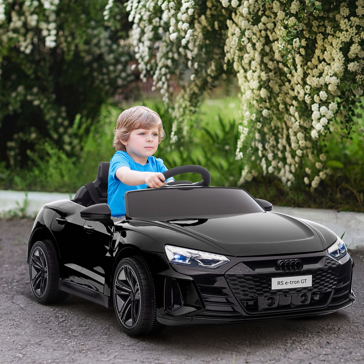 Coche eléctrico infantil Audi RS e-tron GT homcom con mando negro 3-5A