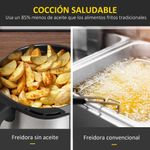 Freidora de aire Crispy Homcom 6,5L 1800W negro 5