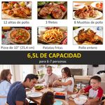 Freidora de aire Crispy Homcom 6,5L 1800W negro 6
