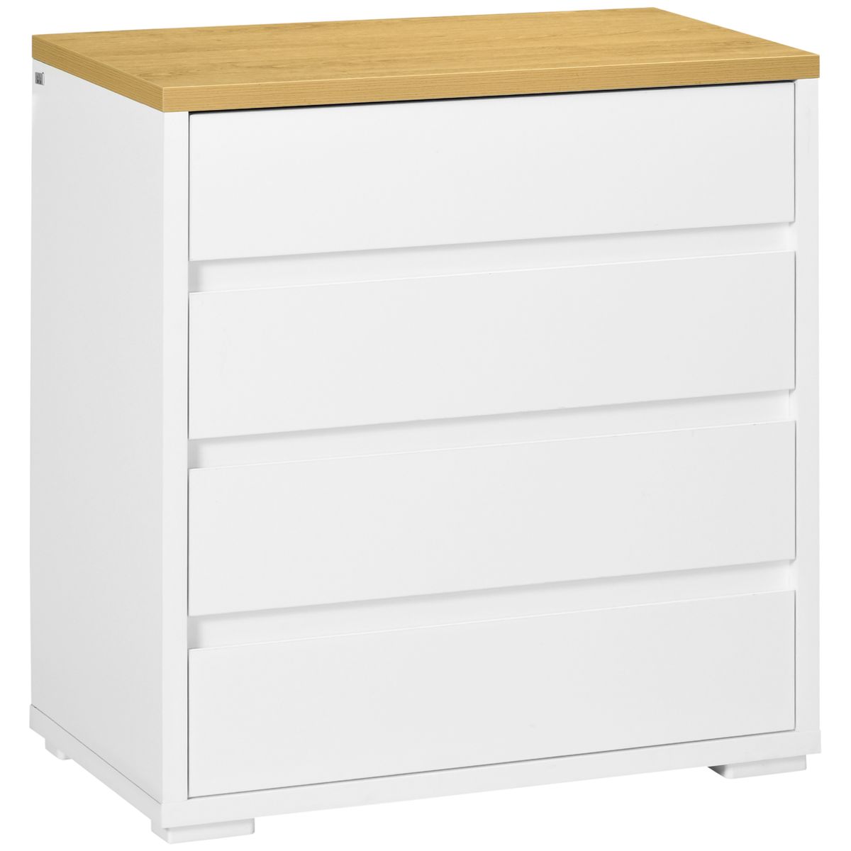 Cómoda Yap Homcom 4 cajones blanco/natural 75x70x37 cm 2