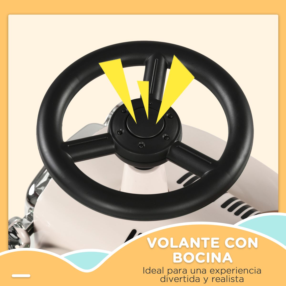 Correpasillos Aiyaplay con bocina +12M crema 5