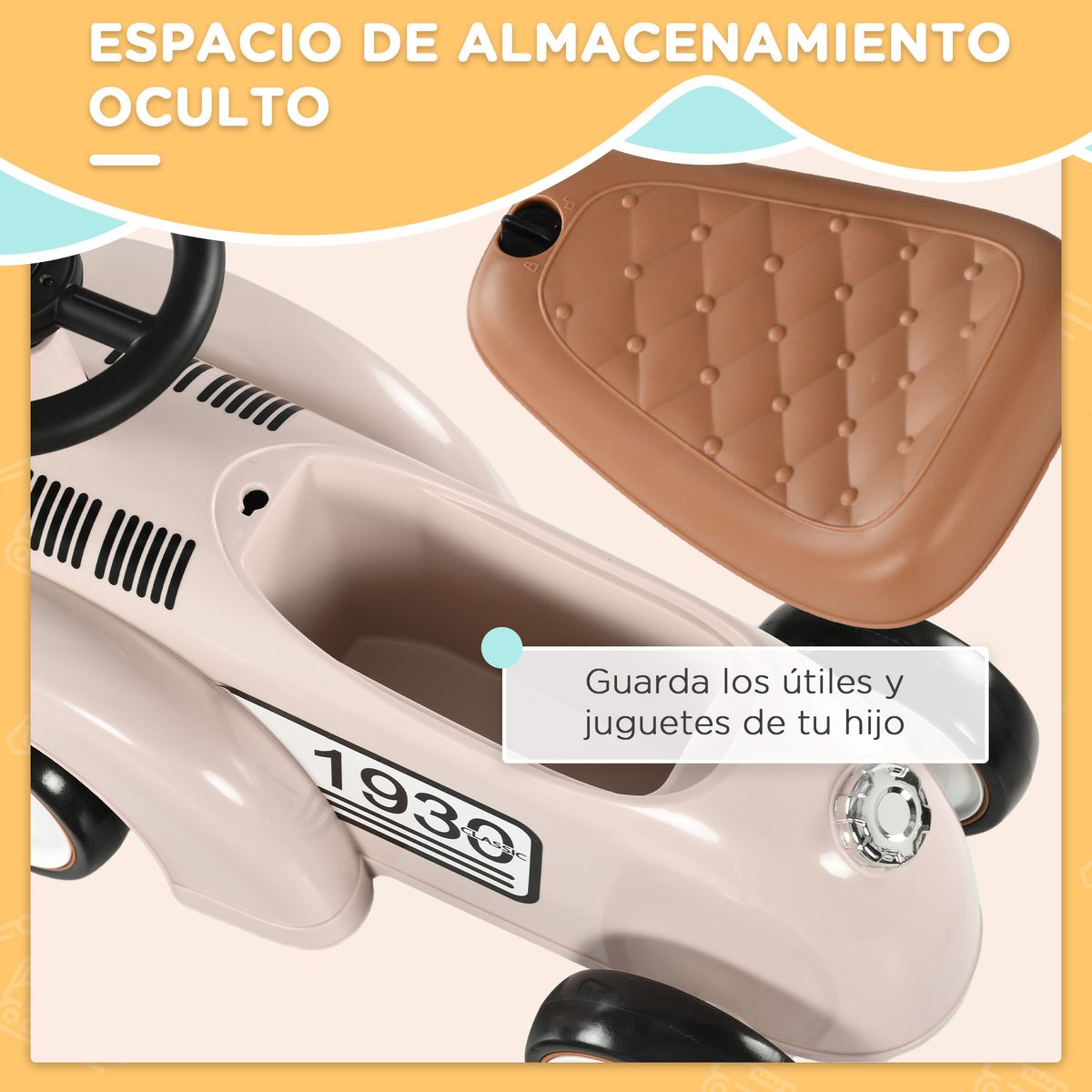 Correpasillos Aiyaplay con bocina +12M crema 6