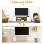 mueble bajo de tv kure homcom 2 estantes natural/blanco 38,5x120x40 cm detalles utilidad