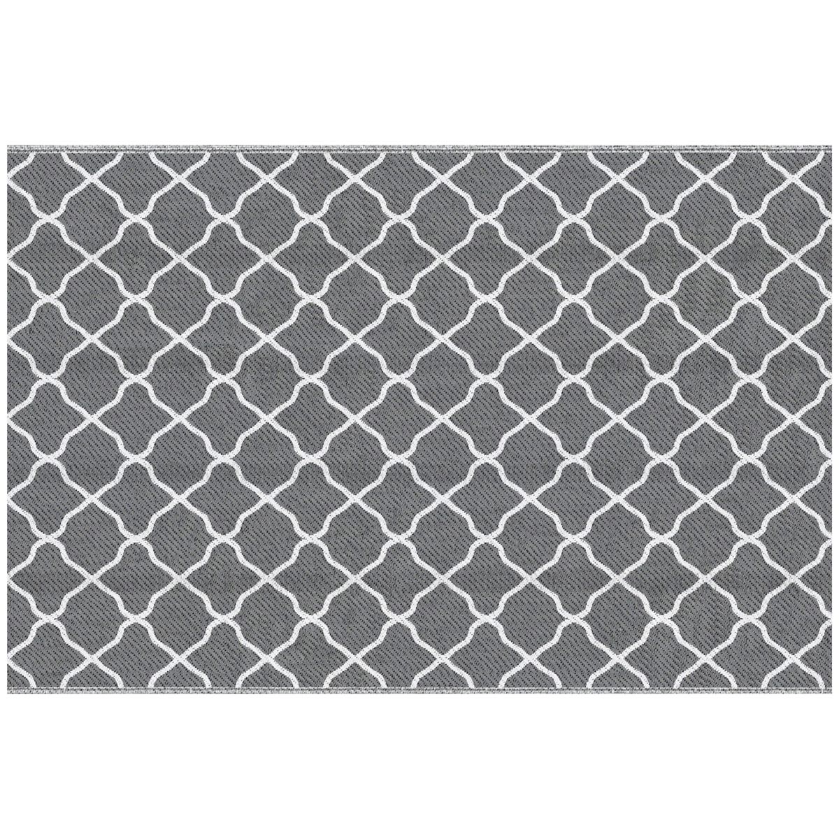 Alfombra exterior Outsunny reversible e impermeable gris 274x182 cm 2