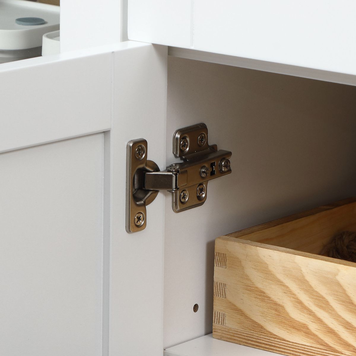 Aparador de cocina Vis Homcom 2 cajones + 2 puertas blanco/natural 90x120x40 cm 8