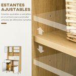Mueble de cocina Tibeta homcom 3 puertas blanco/natural 180x93x40 cm 5