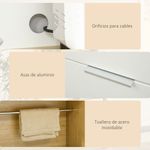 Mueble de cocina Tibeta homcom 3 puertas blanco/natural 180x93x40 cm 6
