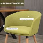 silla de comedor coimbra tapizada verde 72x57x56 cm detalles