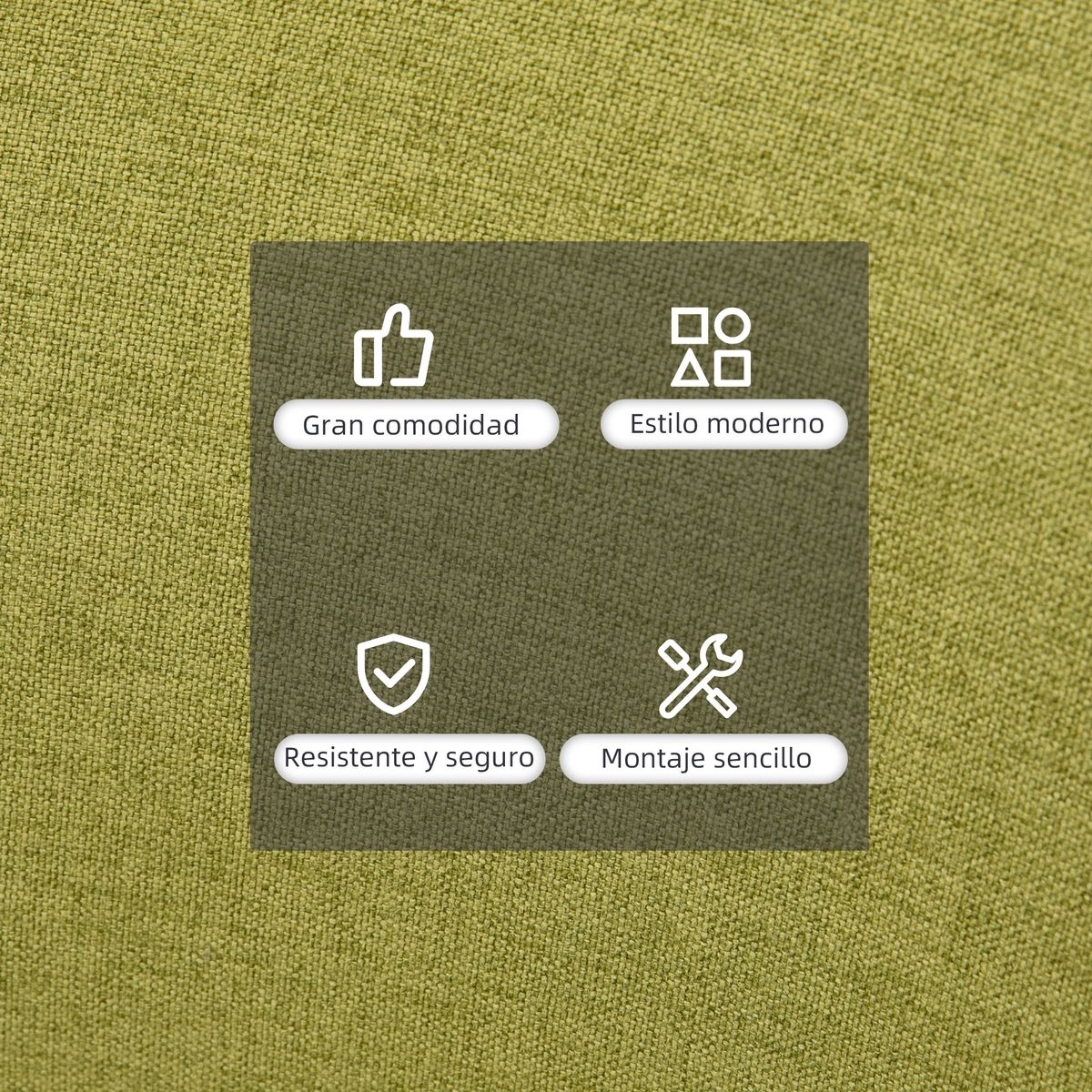 silla de comedor coimbra tapizada verde 72x57x56 cm detalle tres