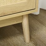 aparador de cocina san vicente homcom 3 puertas estilo cannage natural 97x120x40cm patas