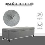 Banco de almacenamiento Homcom acolchado gris 41,5x125x49 cm 5