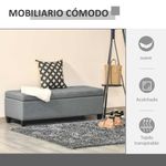 Banco de almacenamiento Homcom acolchado gris 41,5x125x49 cm 6