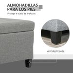 Banco de almacenamiento Homcom acolchado gris 41,5x125x49 cm 7