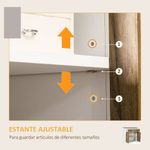 aparador tuvalu homcom 2 puertas blanco/madera 89,4x78,5x39 cm balda