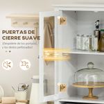 mueble de cocina deia homcom 4 puertas vidrio blanco 181,5x74x35,5 cm