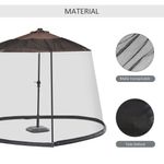 Mosquitera para sombrillas Outsunny con cremallera negro Ø3m 6
