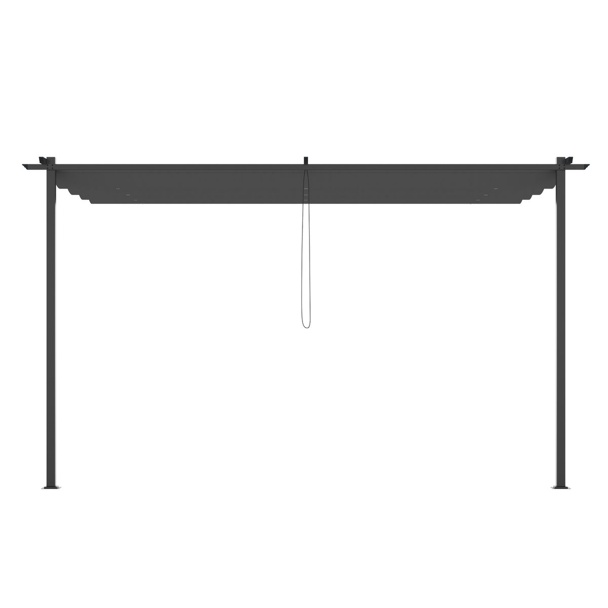 pérgola de jardín outsunny techo retractil gris oscuro 220x390x290 cm estructura