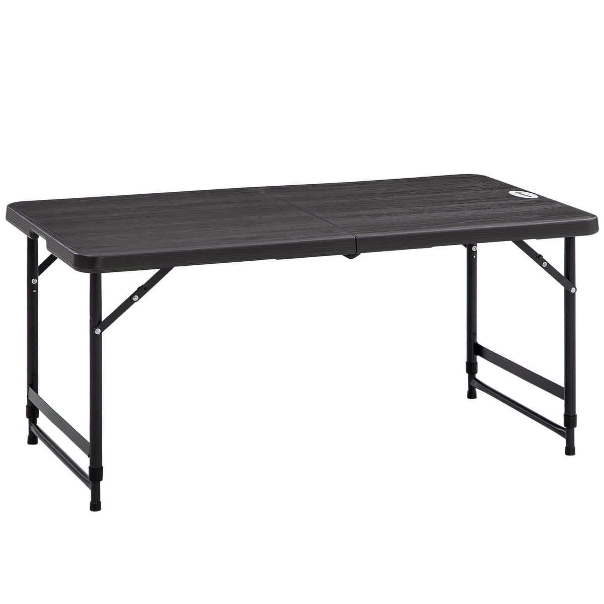 mesa de jardín outsunny plegable altura ajustable gris 56-74x18x60 cm fondo blanco