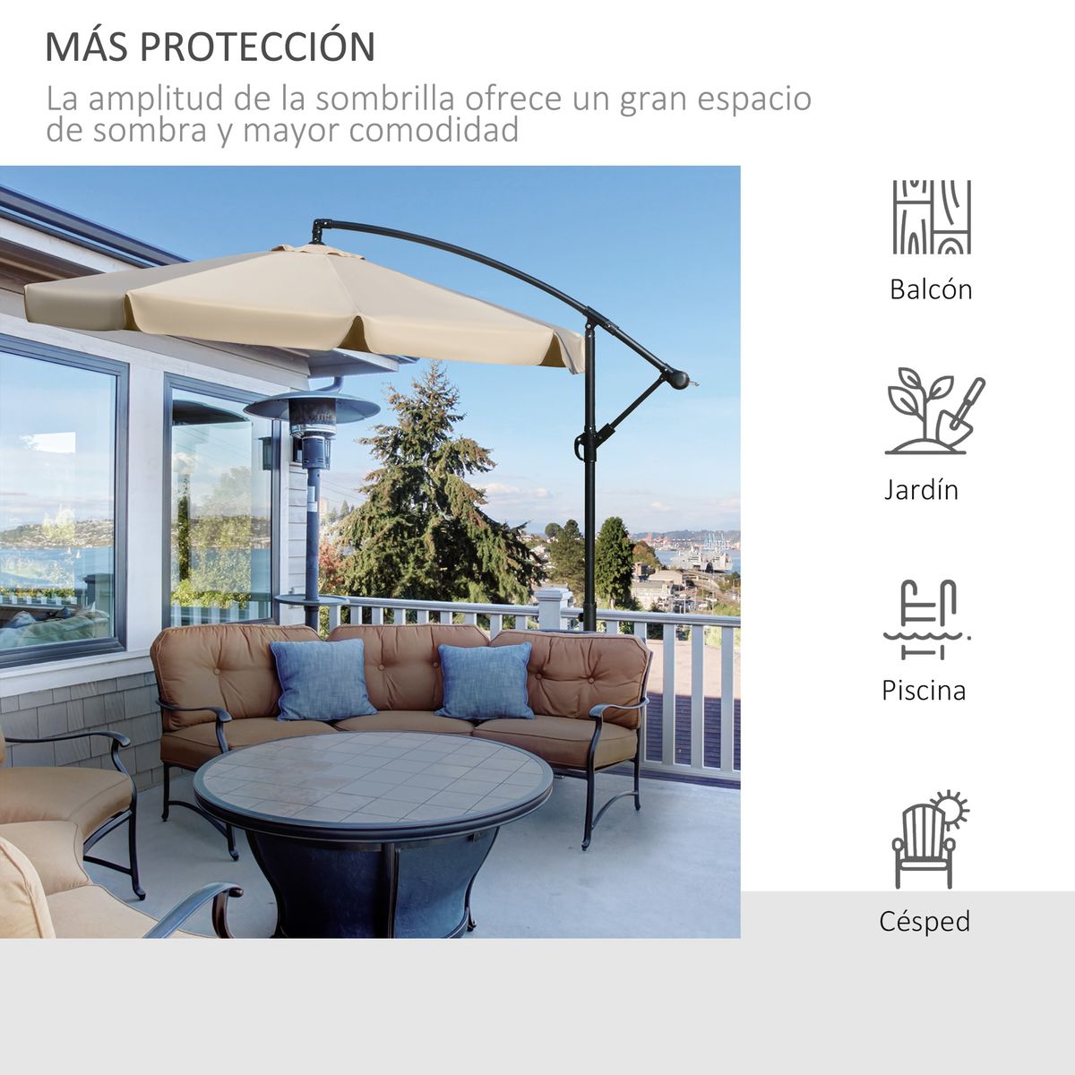 Conjunto de jardín Palma 1 mesa + 2 sillas + 1 sillón marrón oscuro detalle