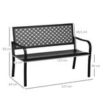 banco de jardín outsunny 2 plazas negro 83x127x63 cm medidas