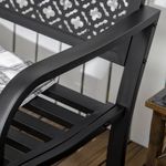 banco de jardín outsunny 2 plazas negro 83x127x63 cm detalle reposabrazos