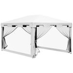Cenador exterior Outsunny 2 puertas blanco/negro 4x3m 2