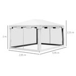 Cenador exterior Outsunny 2 puertas blanco/negro 4x3m 3