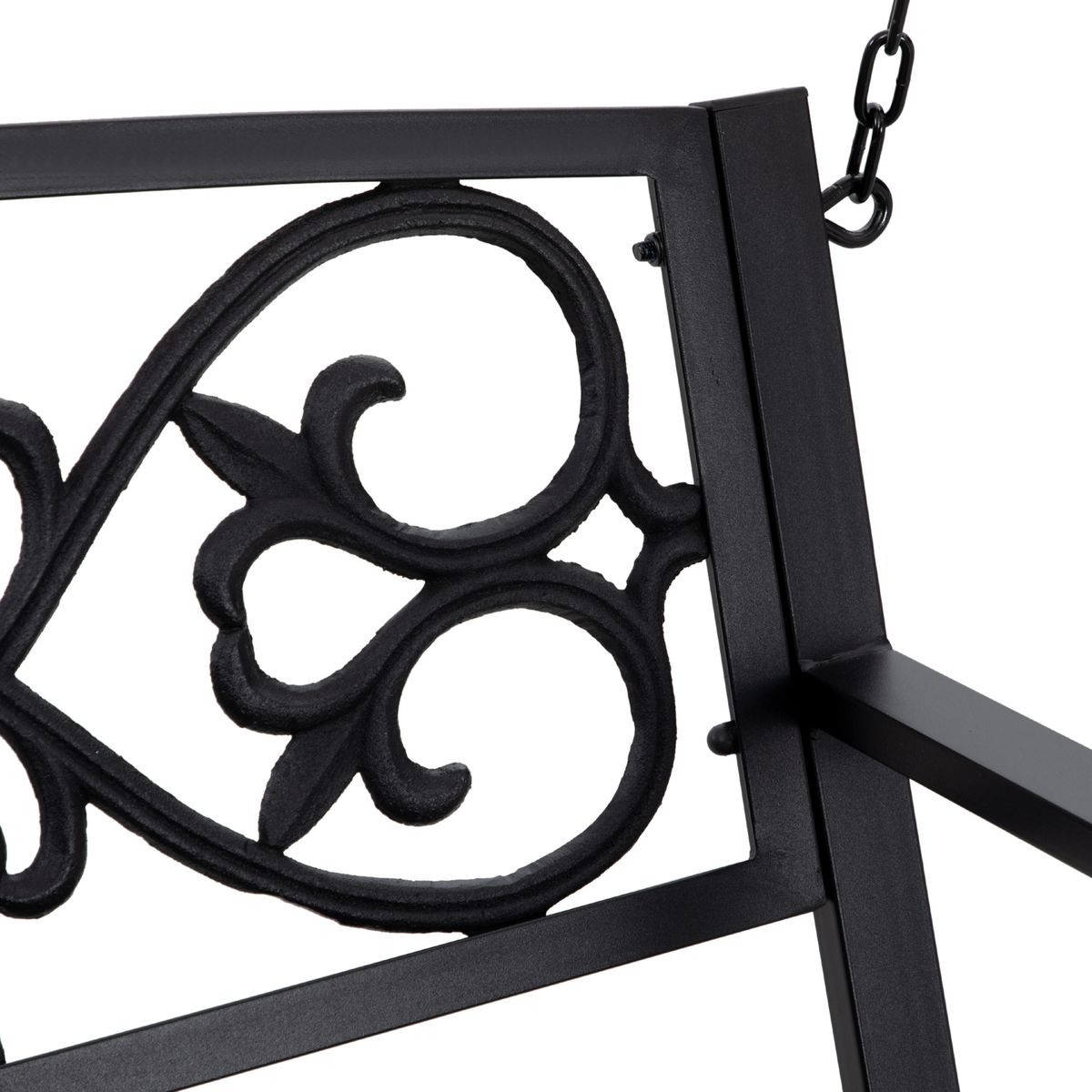 Banco columpio Outsunny con reposabrazos negro 52x127x59,5 cm 8