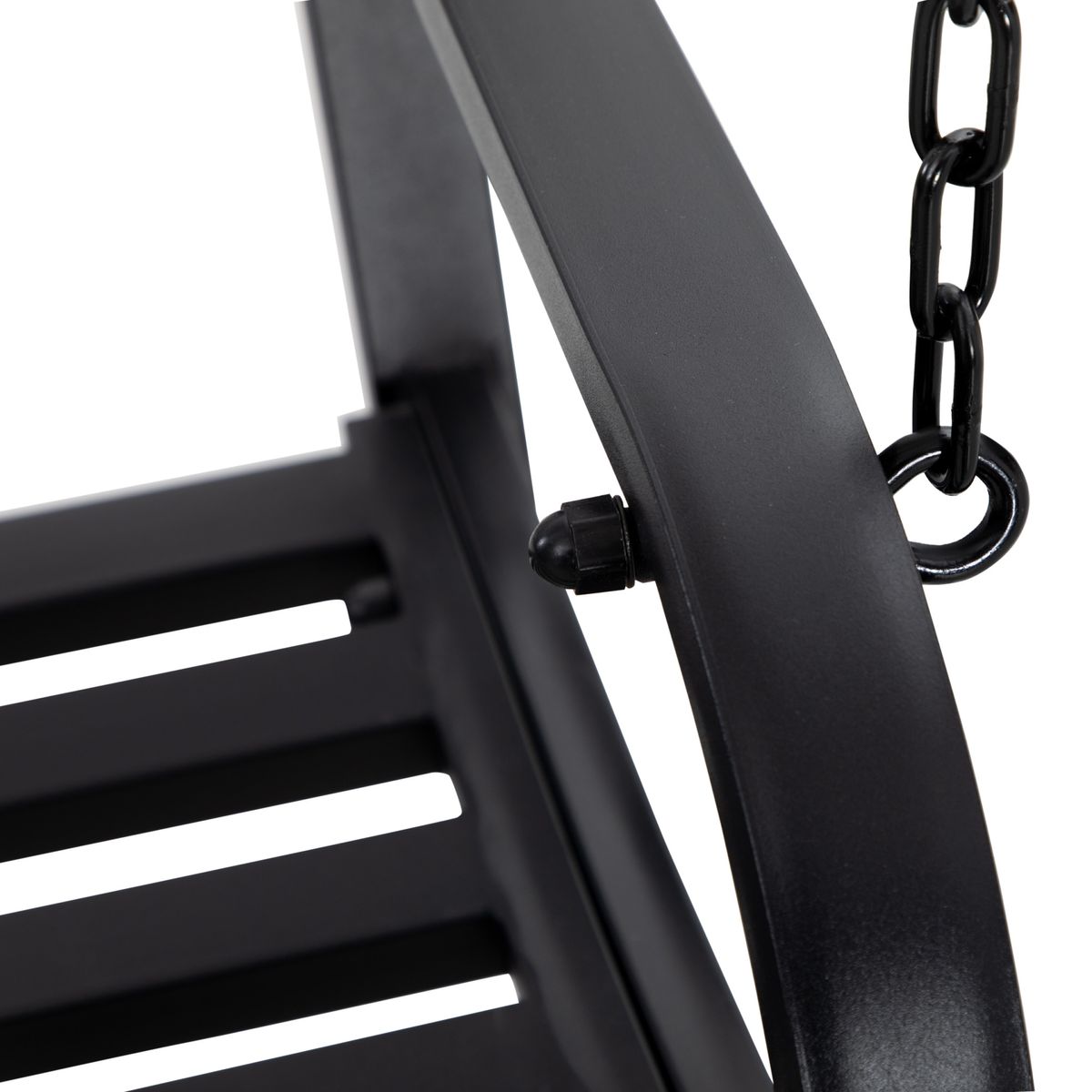 Banco columpio Outsunny con reposabrazos negro 52x127x59,5 cm 9