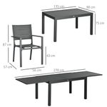 Conjunto de jardín Outsunny 1 mesa extensible + 8 sillas apilables gris 3