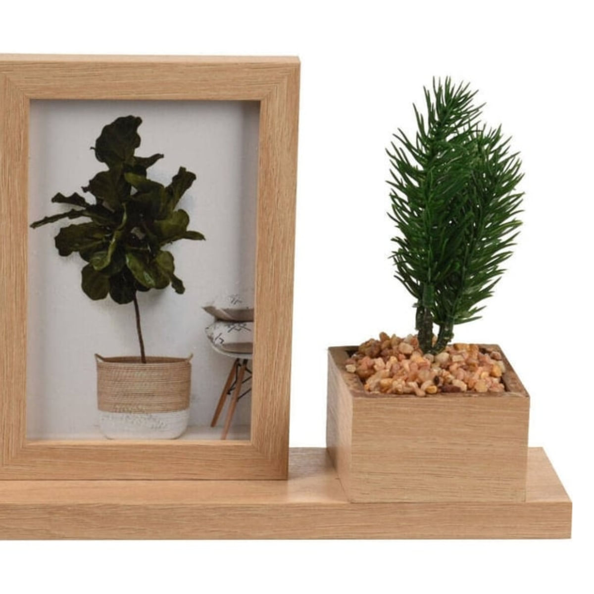 Portafotos-2-fotografias-con-planta-decorativa-marron-19x37x7-cm-detalle-planta