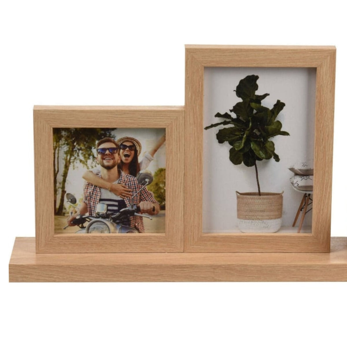 Portafotos-2-fotografias-con-planta-decorativa-marron-19x37x7-cm-marcos