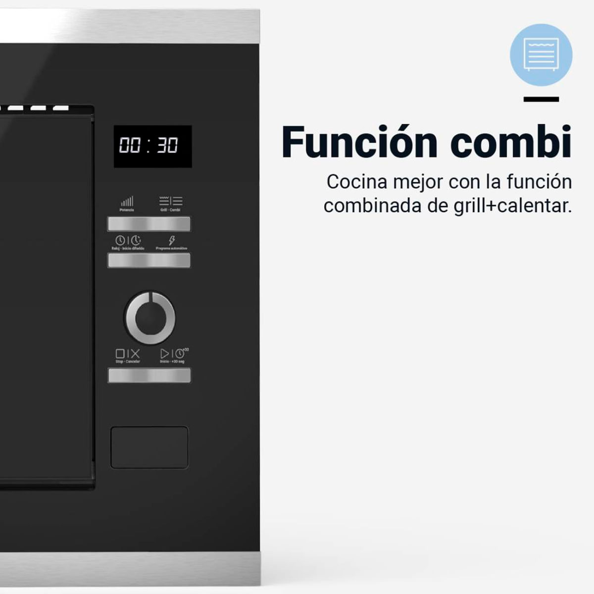 Microondas encastrable Speedybake Plus 6120 Universal Blue 700W función grill negro funcion combi