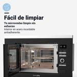 Microondas encastrable Speedybake Plus 6120 Universal Blue 700W función grill negro detalle limpieza