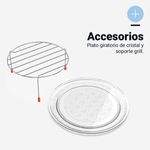 Microondas encastrable Speedybake Plus 6120 Universal Blue 700W función grill negro detalle accesorios