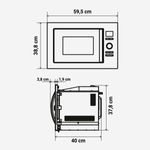 Microondas encastrable Speedybake Plus 6125W Universal Blue 700W función grill blanco medidas