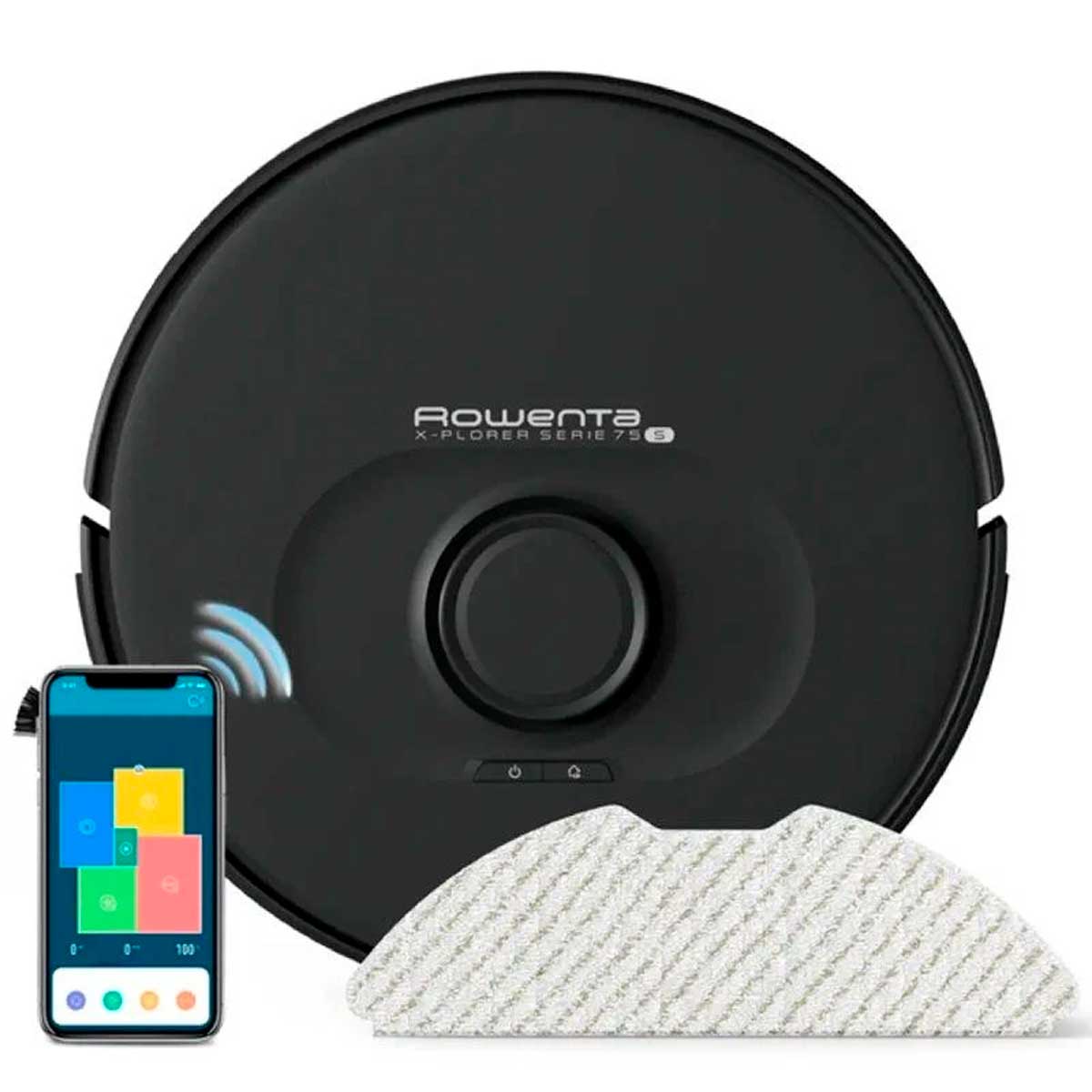 Robot aspirador X-Plorer Serie 75 Animal Care Rowenta 2700Pa 4 en 1 WiFi negro