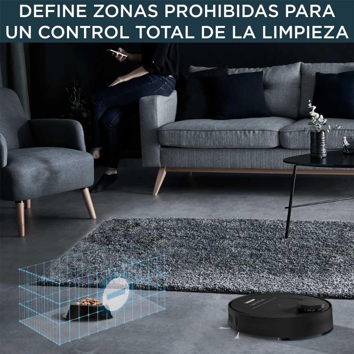 Robot aspirador X-Plorer Serie 75 Animal Care Rowenta 2700Pa 4 en 1 WiFi negro 5