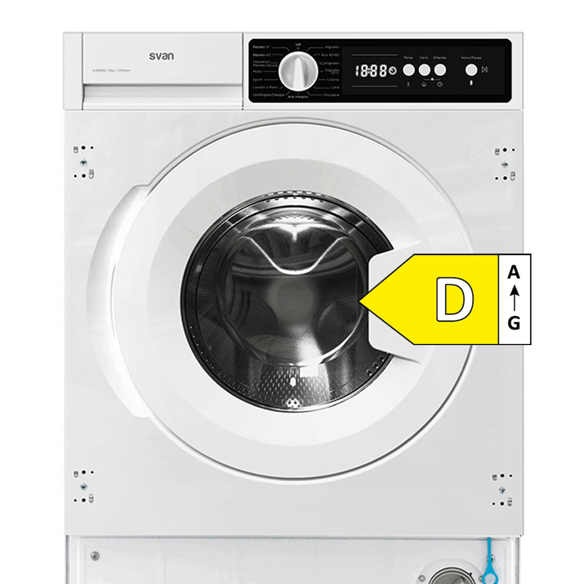 Lavadora de integración Svan SLI8200D 8kg 1200 rpm 15 programas D blanco 81,7 cm 3