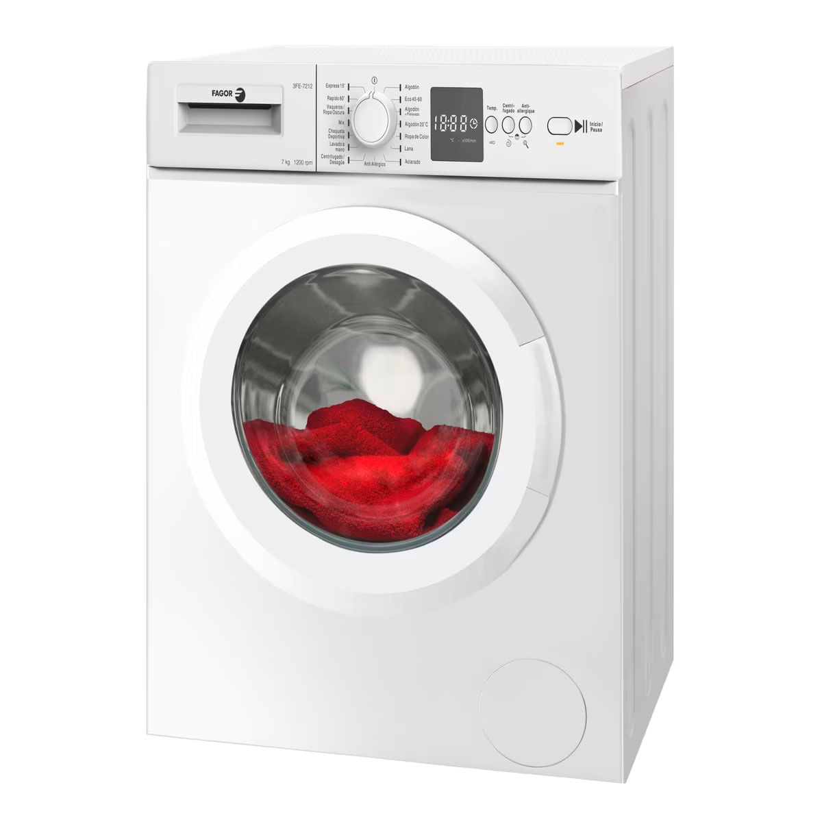 Lavadora Fagor 3FE-7212 7kg 1200 rpm D blanco 84,5cm detalle interior lleno