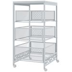 Carrito multiusos Vic Homcom 3 niveles con ruedas blanco 57,5x34x29,5 cm fondo blanco
