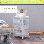 Carrito multiusos Vic Homcom 3 niveles con ruedas blanco 57,5x34x29,5 cm web