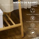 Burro perchero Dummo Homcom 2 barras + 1 estante natural 150x74x42 cm detalle material