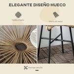 Mesa auxiliar de jardín Outsunny redonda tapa de vidrio beige Ø50x50 cm web