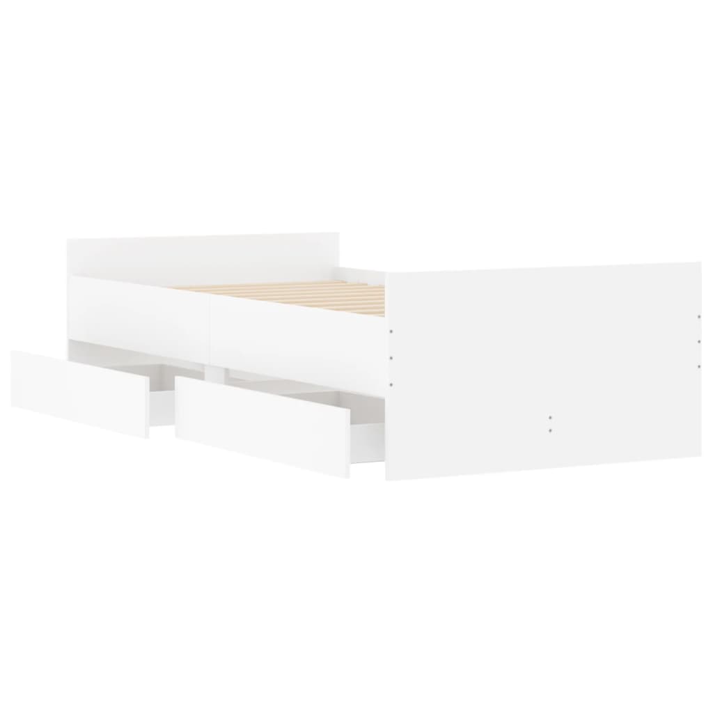 Estructura de cama Vita con 2 cajones + panel trasero blanco 90x200 cm cajon