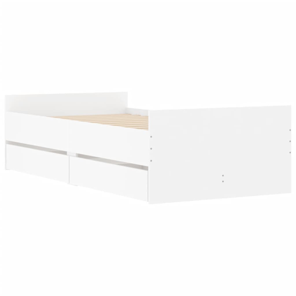 Estructura de cama Vita con cajones blanco 90x200 cm lateral