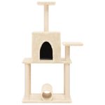 Rascador para gatos con postes de sisal crema 122 cm 4