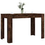 Mesa de comedor Nelva roble oscuro 76x120x60 cm fondo blanco con flor
