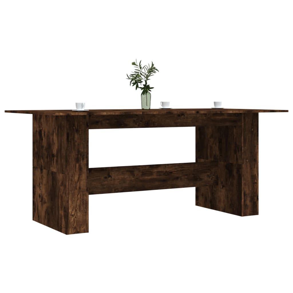 Mesa de comedor Alberca roble oscuro 76x180x90 cm fondo flor