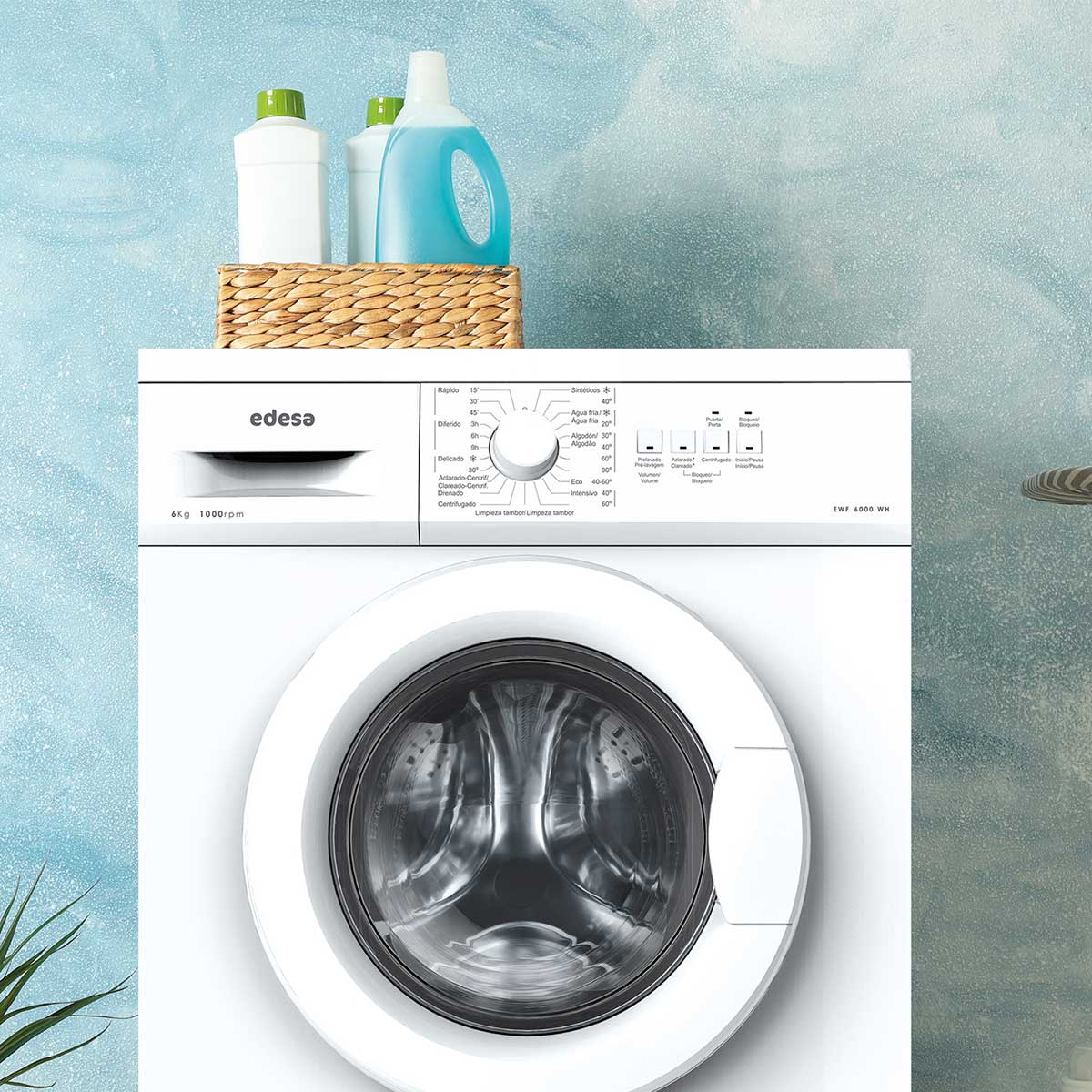 Lavadora Edesa EWF-6000 WH 6kg 1000 rpm 23 programas D blanco 85 cm 2